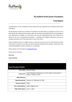 Final Report - Rufford Small Grants
