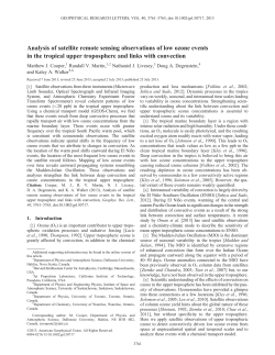 Analysis of satellite remote sensing observations of low ozone