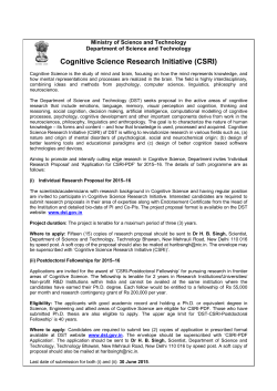 Cognitive Science Research Initiative (CSRI)