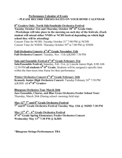 Performance Calendar of Events &ndash; PLEASE RECORD THESES