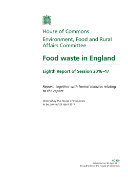 Food waste in England - Publications.parliament.uk