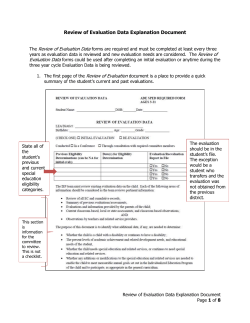 Review of Evaluation Data Explanation Document The Review of