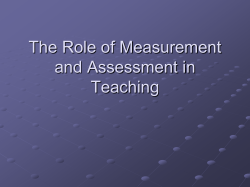 The Role of Measurement and Assessment in Teaching