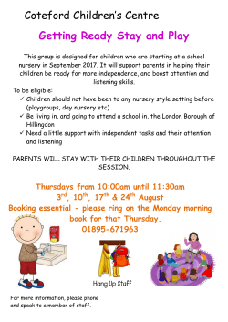 Getting Ready Stay and Play Coteford Children`s Centre