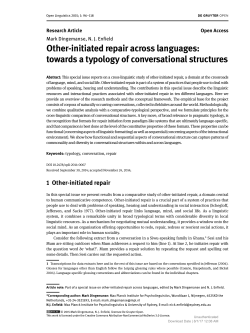 Other-initiated repair across languages: towards a typology of
