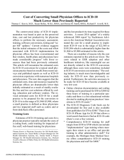 Cost of Converting Small Physician Offices to