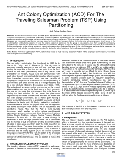 Ant Colony Optimization (ACO) For The Traveling Salesman Problem