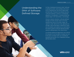 Understanding the DNA of Software Defined Storage: VMware, Inc.
