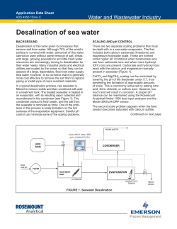 Desalination of sea water