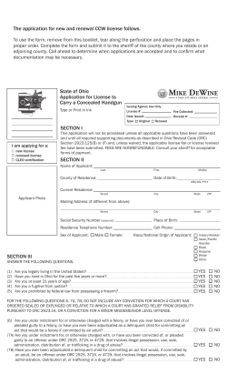 Concealed Carry License and Renewal Application