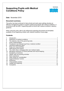 Supporting children with medical conditions