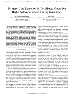 Primary User Detection in Distributed Cognitive Radio Networks