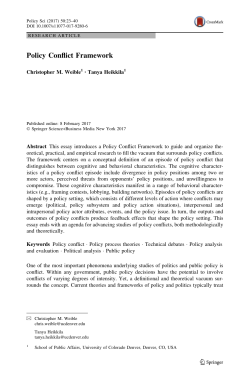 Policy Conflict Framework - University of Colorado Denver
