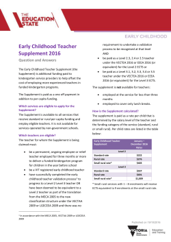 early childhood teacher supplement questions and answers