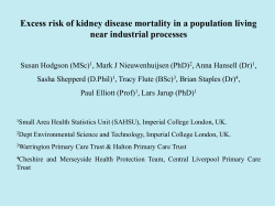 Excess Risk of Kidney Disease Mortality in a Population living near