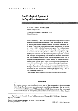 Bio-Ecological Approach to Cognitive Assessment