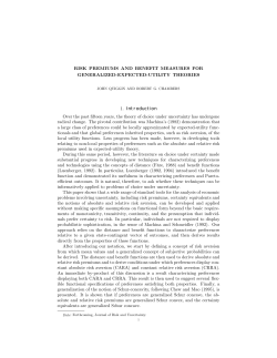 I RISK PREMIUMS AND BENEFIT MEASURES FOR GENERALIZED