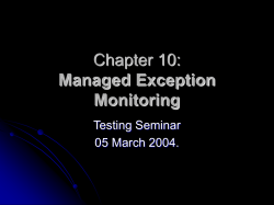 Chapter 10: Managed Exception Monitoring