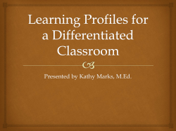 Learning Styles - Kathy Marks Educational Consultant