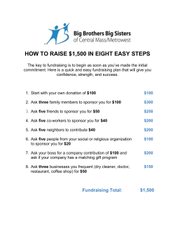 How to Raise $1500 in Eight Easy Steps