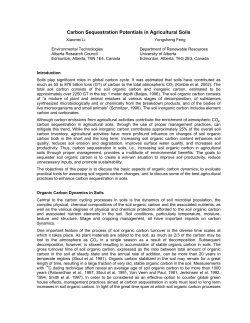 CARBON SEQUESTRATION POTENTIAL IN AGRICULTURAL SOILS