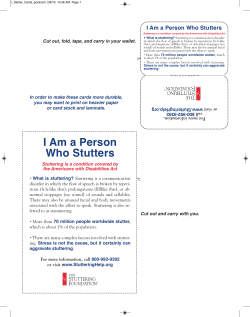 I Am a Person Who Stutters