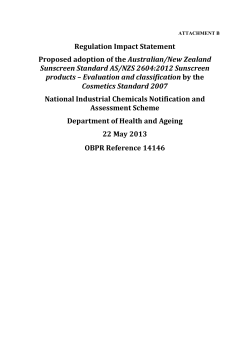 AS/NZS 2604:2012 Sunscreen products