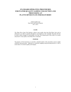 standard operating procedures for water quality sample collection