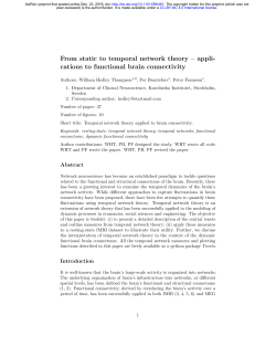 From static to temporal network theory - applications to