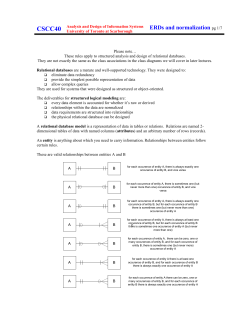 entity relationships - UTSC