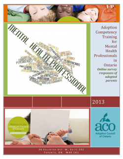 Adoption Competency Training for Mental Health Professionals in