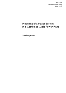 Modelling of a Power System in a Combined Cycle Power Plant