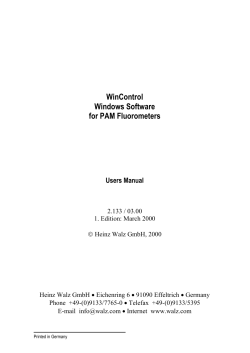 Manual: PAM-CONTROL - Walz