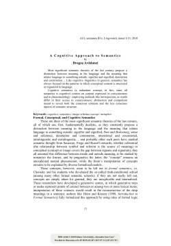 A Cognitive Approach to Semantics