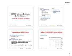 Equivalence Class Testing