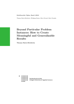 Beyond Particular Problem Instances: How to Create Meaningful