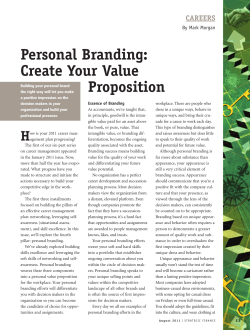 CAREERS Personal Branding: Create Your Value Proposition