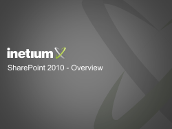 SharePoint 2010 Overview - Minnesota SharePoint User Group