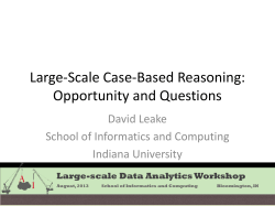 Case-Based Reasoning and Big Data