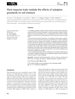 Plant response traits mediate the effects of subalpine