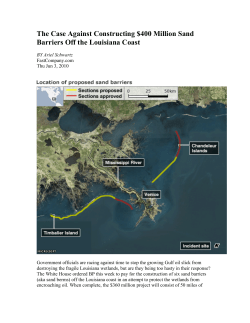 The Case Against Constructing $400 Million Sand Barriers Off the