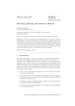 EPJdirect Electrons, photons, and muons in ATLAS