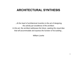 ARCHITECTURAL SYNTHESIS