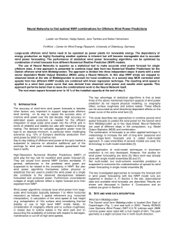 Neural Networks to find optimal NWP combinations