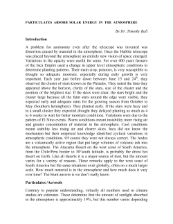 Particulates Absorb Solar Energy in the Atmosphere