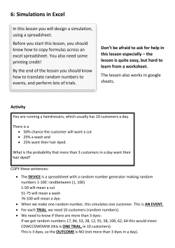 Lesson: 6 Simulations in Excel
