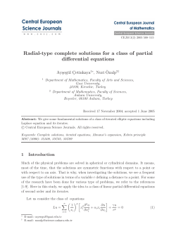 Radial-type complete solutions for a class of partial