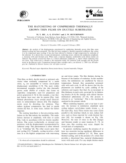 the ratcheting of compressed thermally grown thin films on ductile