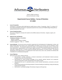 Survey of Chemistry - myANC - Arkansas Northeastern College