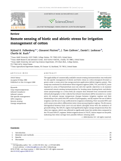 Remote sensing of biotic and abiotic stress for irrigation